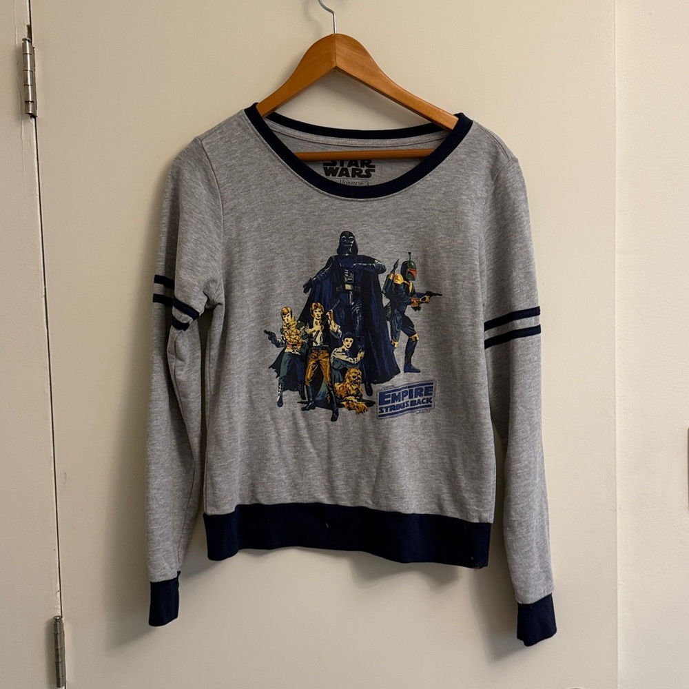 Her Universe Star Wars / Empire Strikes Back Gray and Navy Sweatshirt